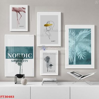 Download file ảnh gốc File tranh bộ hiện đại FT30483 để in ấn
