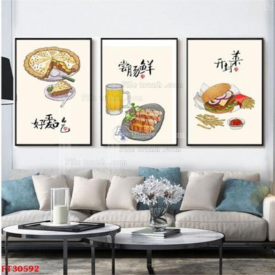 File tranh File tranh bộ hiện đại FT30592 (bản gốc) treo quán cafe