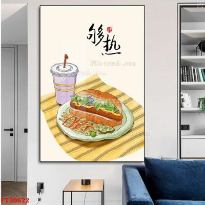 File gốc File tranh bộ hiện đại FT30622 (in lụa) trang trí tường