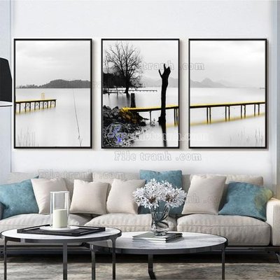 File gốc File tranh hiện đại pha lê gương FT320 (in lụa) tranh thuận buồm