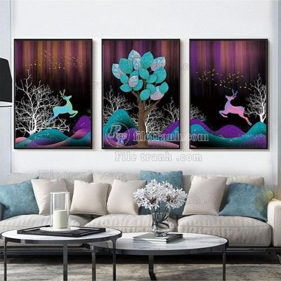 File in trần File tranh hiện đại pha lê gương FT366 (bản gốc) bầu trời