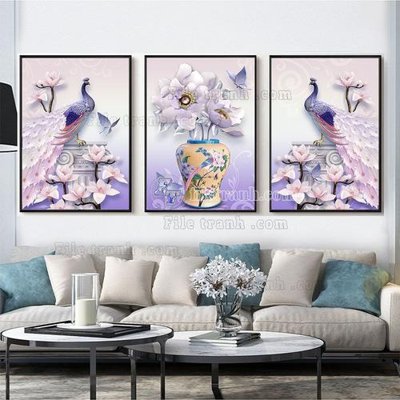 Download file gốc File tranh hiện đại pha lê gương FT376 (in mica) 3D