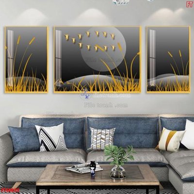 File tranh File tranh bộ hiện đại FT40025 (ảnh gốc) in trần 3D