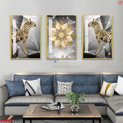 File gốc File tranh bộ hiện đại FT40034 (in tráng gương) nghệ thuật