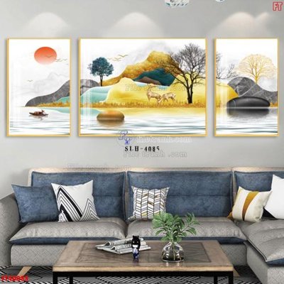 File tranh File tranh bộ hiện đại FT40085 (bản gốc) treo quán cafe