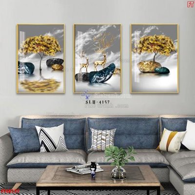 Hình ảnh file gốc File tranh bộ hiện đại FT40157 cho in UV