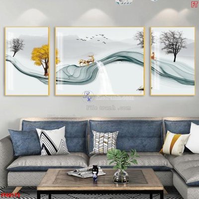 File in lụa File tranh bộ hiện đại FT40173 (chất lượng cao) File tranh bộ hiện đại FT40173