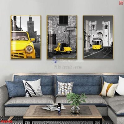 File tranh File tranh bộ hiện đại FT40185 (ảnh gốc) in trần nhà