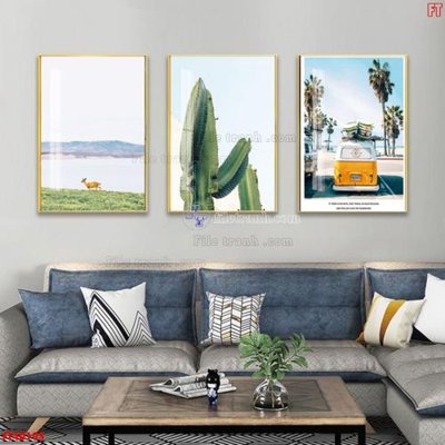 File tranh File tranh bộ hiện đại FT40195 (bản gốc) in lụa dán tường