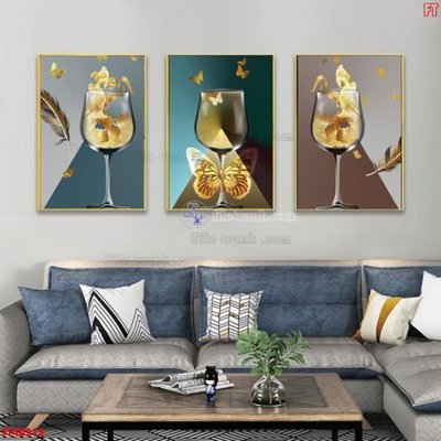 Tải file File tranh bộ hiện đại FT40213 (ảnh gốc) in tráng gương