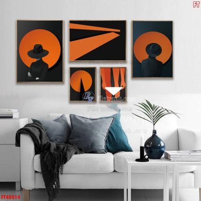 File tranh File tranh bộ hiện đại FT40314 (bản gốc) in canvas