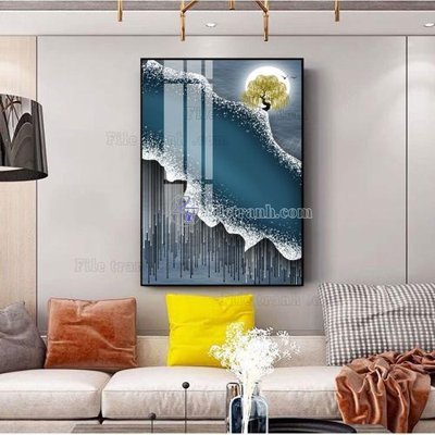 Ảnh gốc file in lụa File tranh hiện đại pha lê gương FT406 chi tiết