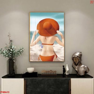 Download file gốc File tranh bộ hiện đại FT40615 (in lụa) hoa lá