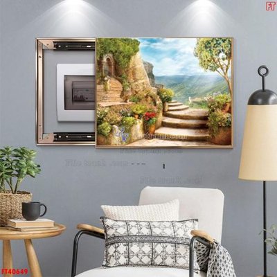 Download file File tranh bộ hiện đại FT40649 (gốc) in mica đèn LED