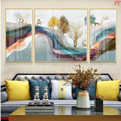 File gốc File tranh bộ hiện đại FT41053 (in ấn) không giới hạn