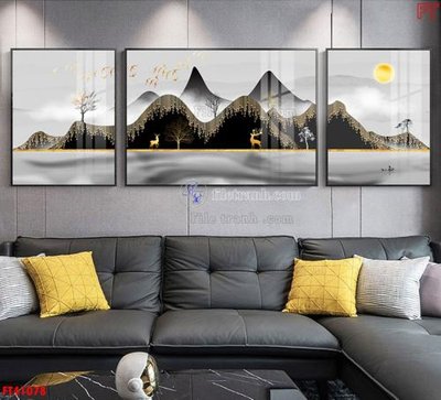 Hình ảnh file gốc File tranh bộ hiện đại FT41078 cho in UV