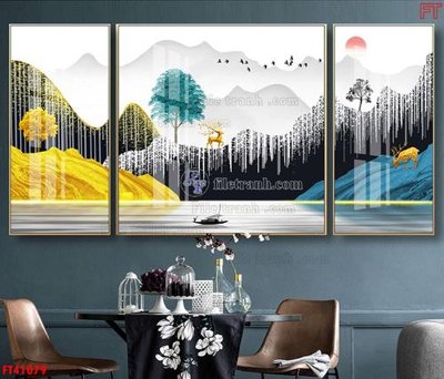 File gốc File tranh bộ hiện đại FT41079 (in ấn) không giới hạn