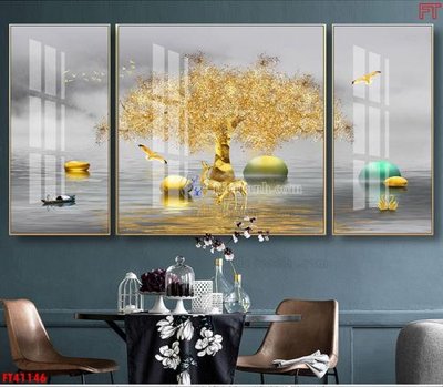 File ảnh File tranh bộ hiện đại FT41146 (gốc) cho trang trí nội thất