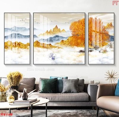 File in trần File tranh bộ hiện đại FT41149 (bản gốc) mây trời