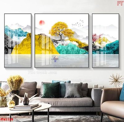 File tranh gốc PSD File tranh bộ hiện đại FT41159 còn nguyên layer