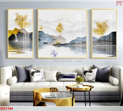 Tải file File tranh bộ hiện đại FT41184 (gốc) chủ đề hoa sen