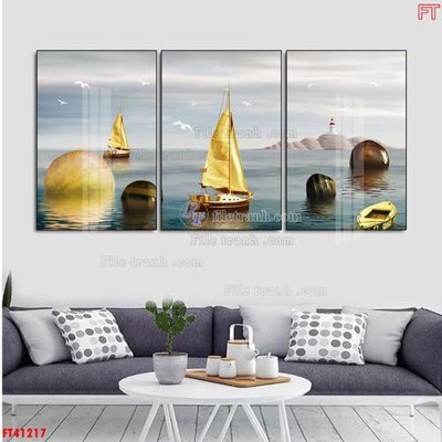 File tranh File tranh bộ hiện đại FT41217 (gốc) in vải canvas