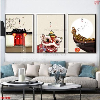 Ảnh gốc File tranh bộ hiện đại FT41292 (siêu chi tiết) để in ấn