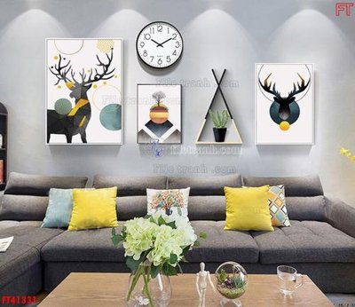 File tranh gốc PSD File tranh bộ hiện đại FT41331 còn nguyên layer