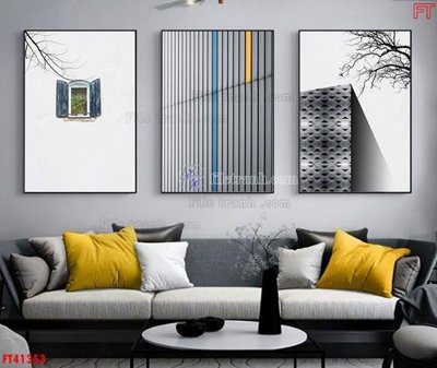 File gốc File tranh bộ hiện đại FT41353 (ảnh chi tiết) để in trần