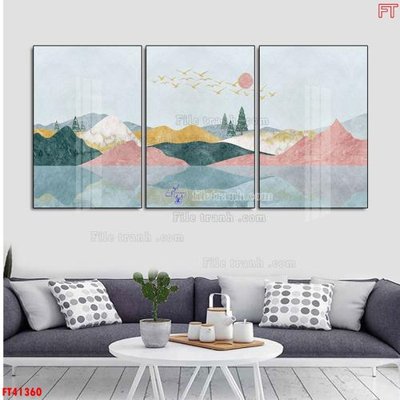 File tranh File tranh bộ hiện đại FT41360 (bản gốc) treo phòng ăn