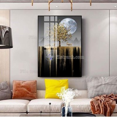 File gốc File tranh hiện đại pha lê gương FT414 (trang trí) phòng ngủ