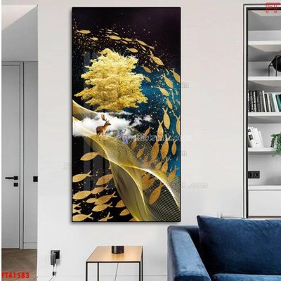File gốc File tranh bộ hiện đại FT41583 (in lụa) họa tiết 3D