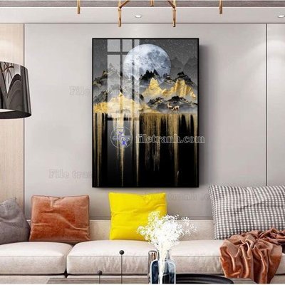 File tranh File tranh hiện đại pha lê gương FT416 (gốc) in vải canvas