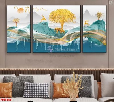 File gốc File tranh bộ hiện đại FT41868 (in tráng gương) nghệ thuật