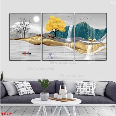 Tải file gốc File tranh bộ hiện đại FT41919 (in bạt) quảng cáo