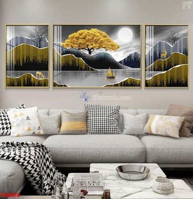 Ảnh gốc File tranh bộ hiện đại FT42018 (độ nét cao) in tráng gương