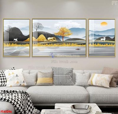 File gốc File tranh bộ hiện đại FT42096 (in 3D) nghệ thuật