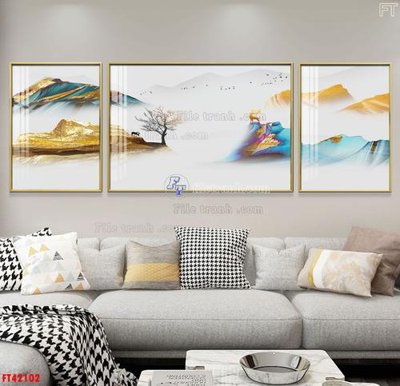 File gốc in mica File tranh bộ hiện đại FT42102 chất lượng