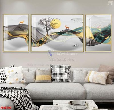 Tải file File tranh bộ hiện đại FT42107 (ảnh gốc) in tranh kính