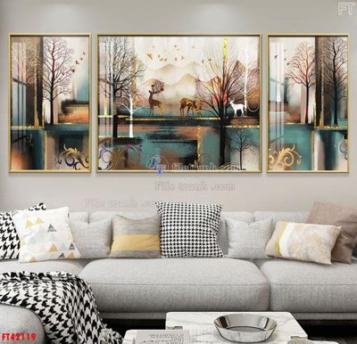 Tải file File tranh bộ hiện đại FT42119 (PSD) cho in tranh kính