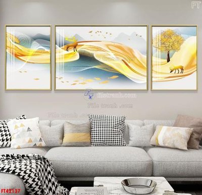 File gốc File tranh bộ hiện đại FT42137 (trang trí) phòng làm việc