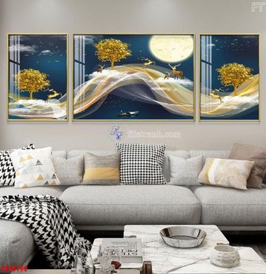 File tranh File tranh bộ hiện đại FT42192 (gốc) in trên kính