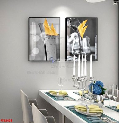 File tranh File tranh bộ hiện đại FT42428 (bản gốc) in lụa 3D