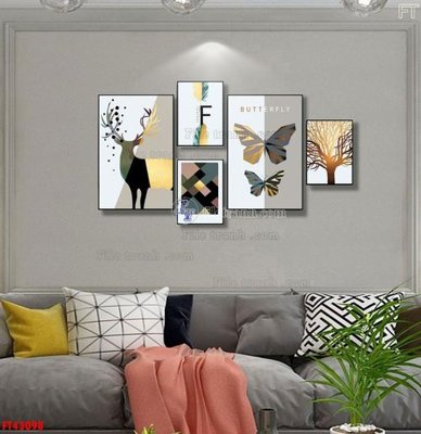 File gốc File tranh bộ hiện đại FT43098 (chủ đề hiện đại) trang trí
