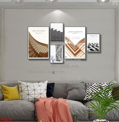 File gốc File tranh bộ hiện đại FT43119 (in mica) cắt laser