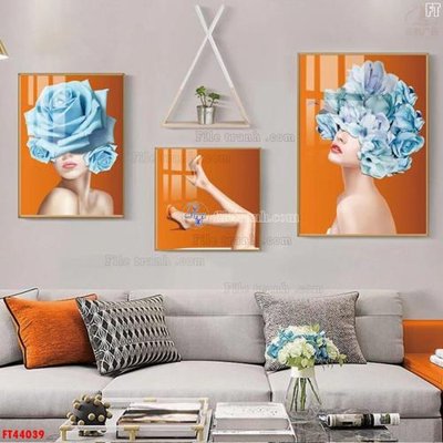 File gốc File tranh bộ hiện đại FT44039 (in mica) làm bảng hiệu