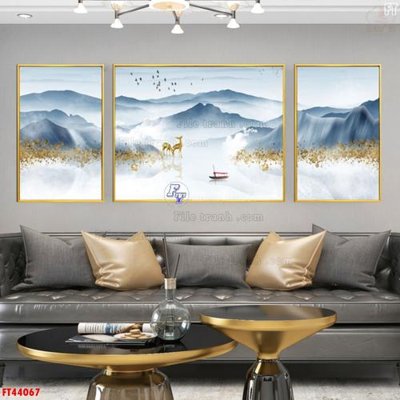 File tranh gốc in trần nhà File tranh bộ hiện đại FT44067 3D