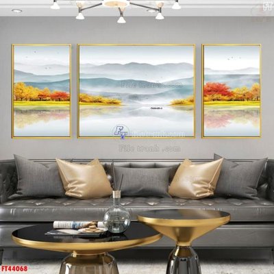 File tranh File tranh bộ hiện đại FT44068 (bản gốc) treo quán cafe