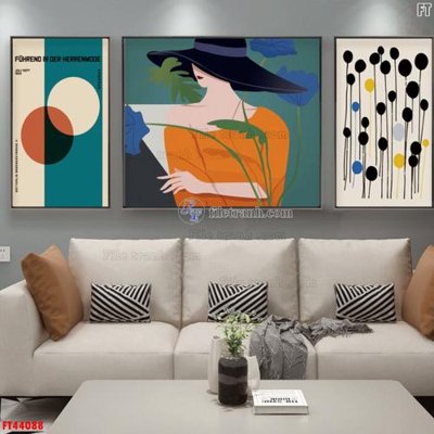 File gốc File tranh bộ hiện đại FT44088 (trang trí) cho phòng khách