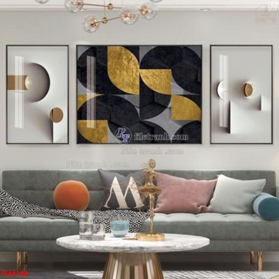 File gốc in ấn File tranh bộ hiện đại FT44108 chuẩn màu CMYK